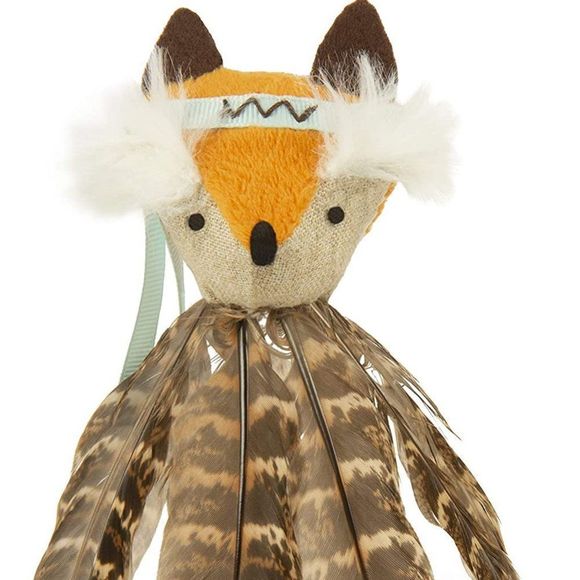 SmartyKat Other - SmartyKat Toss-A-Fox Feather Toss & Chase Cat Toy - Brown/Orange, One Size